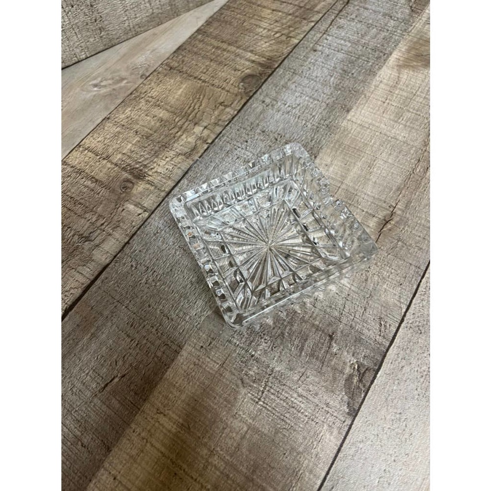 Vintage Nachtmann 24% Lead Crystal Ashtray Germany Square